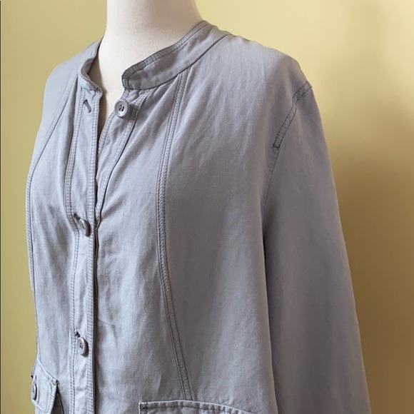 Amber Sun Linen Lightweight Gray Jacket - Picture 2 of 8